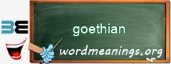 WordMeaning blackboard for goethian